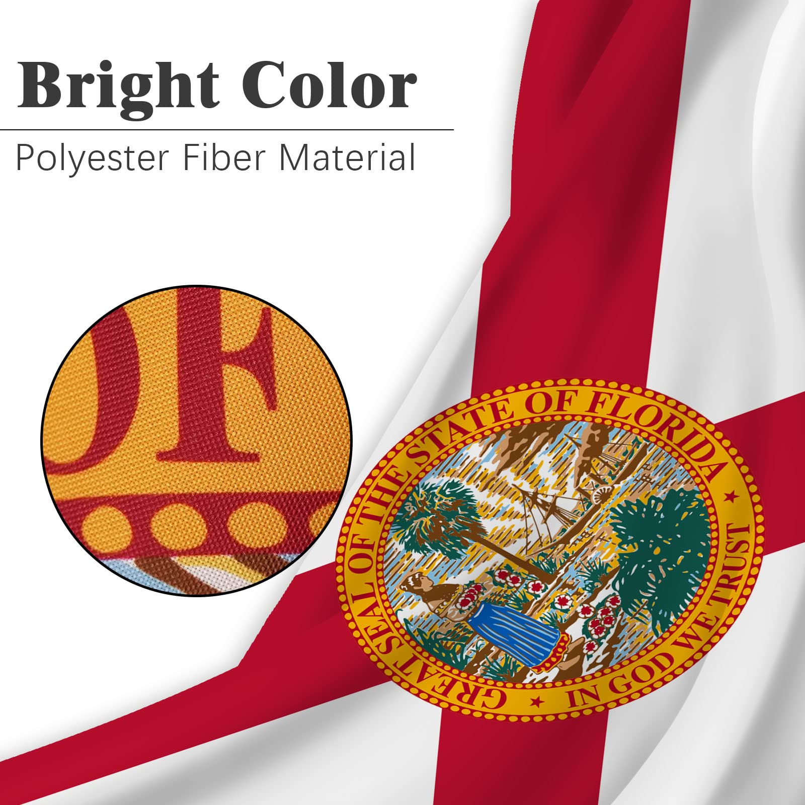 Bandiera Florida 3x5 Piedi Doppia Faccia - In Poliestere Cucito, Per Esterni - Foto 8