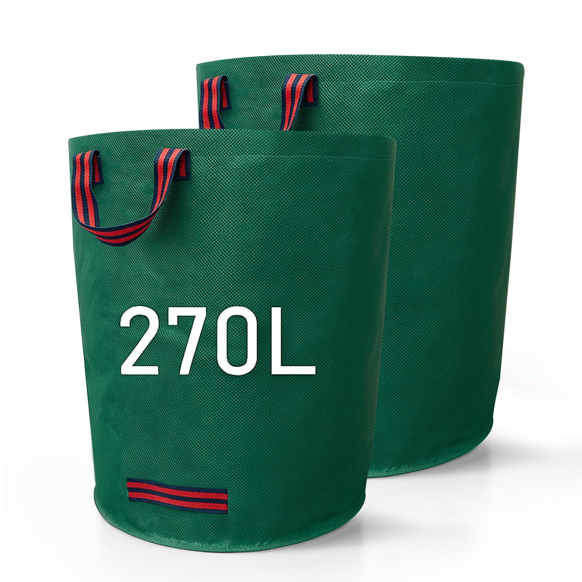Zopper 2 x Garden Waste Bags Heavy Duty 270L with Plastic Hoop Reusable Polypropylene Sacks Waterproof Garden Rubbish Bags
