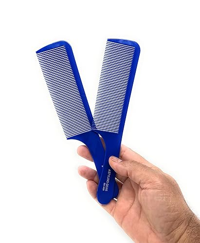 Miniatura 1 de Styling Gear 400 peinetas de peluquero para cortar, peines de corte flexibles para peinar, para hombres, 2 piezas (azul)