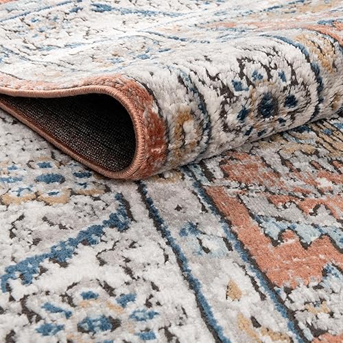 Miniatura 6 de Unique Loom Colección Nyla - Alfombra de área - Princesa (2 pies x 3 pies 1 pulgada, rectangular, rosa salmónmarrón)