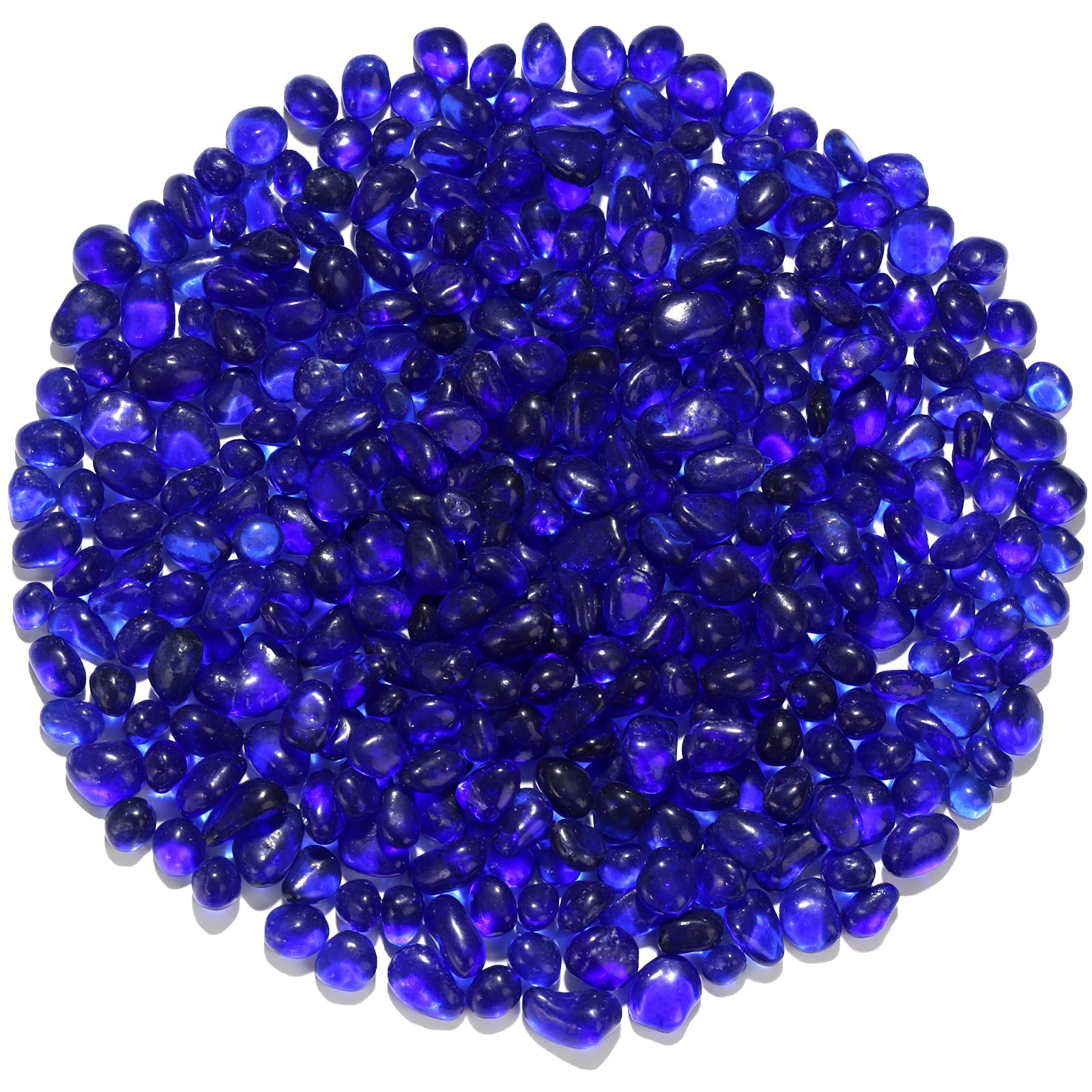 QYGL 0.55LB Cobalt Blue Clear Glass Pebbles - vase fillers | Mubboo