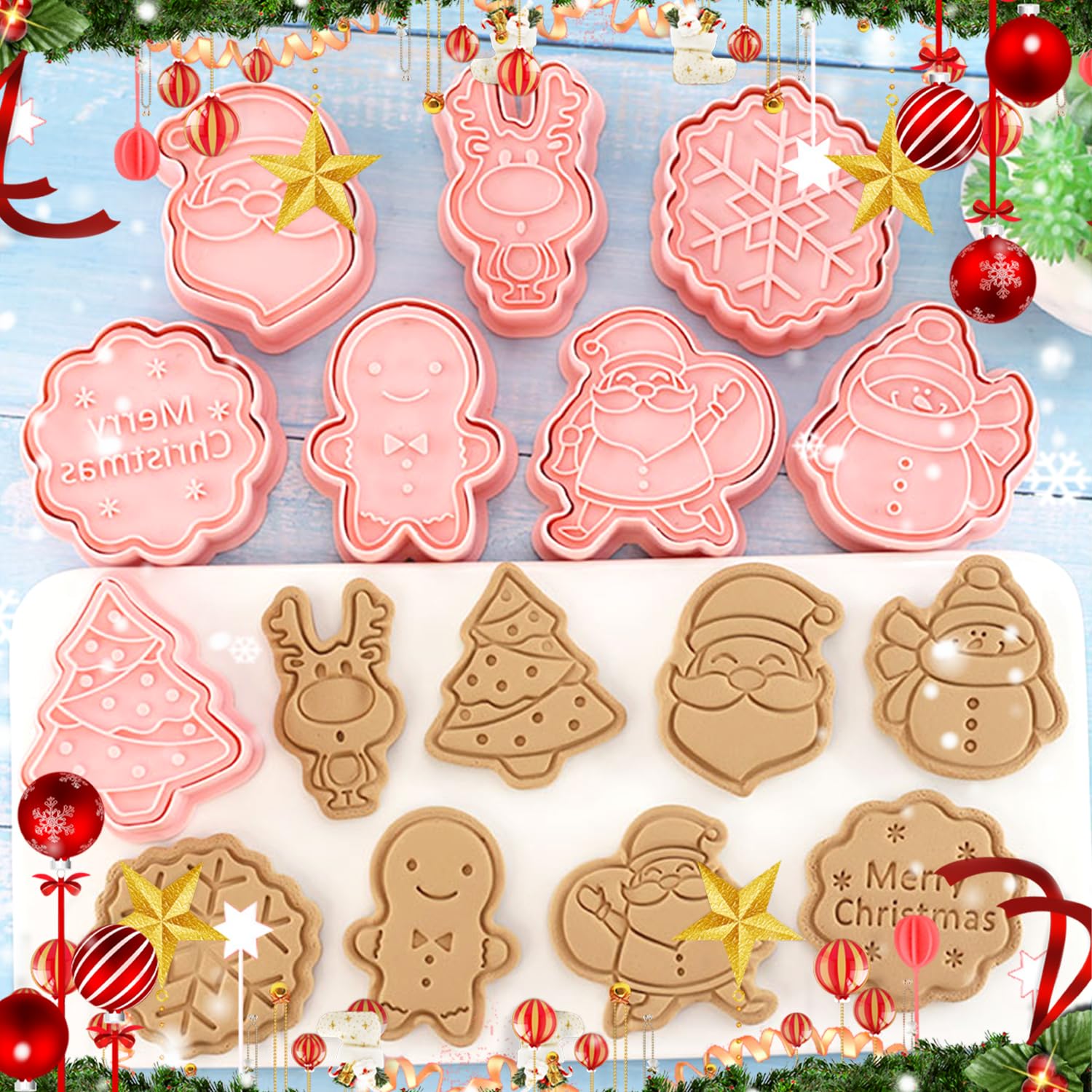 8 Emporte-Pièces 3D Enfants - Moules à Biscuits Dessins Animés - Plastique Alimentaire - Pour Pâtisserie, Gâteaux, Fondant