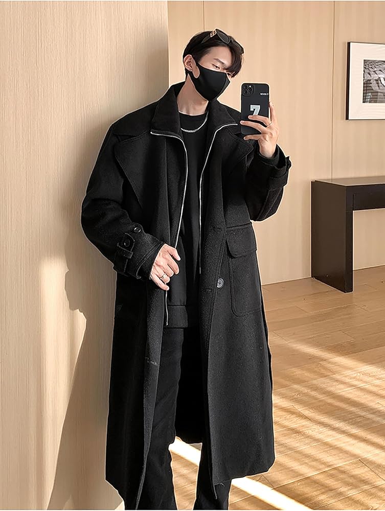 Amazon | [Luo PuLe] チェスターコート メンズ ロング オーバーコート