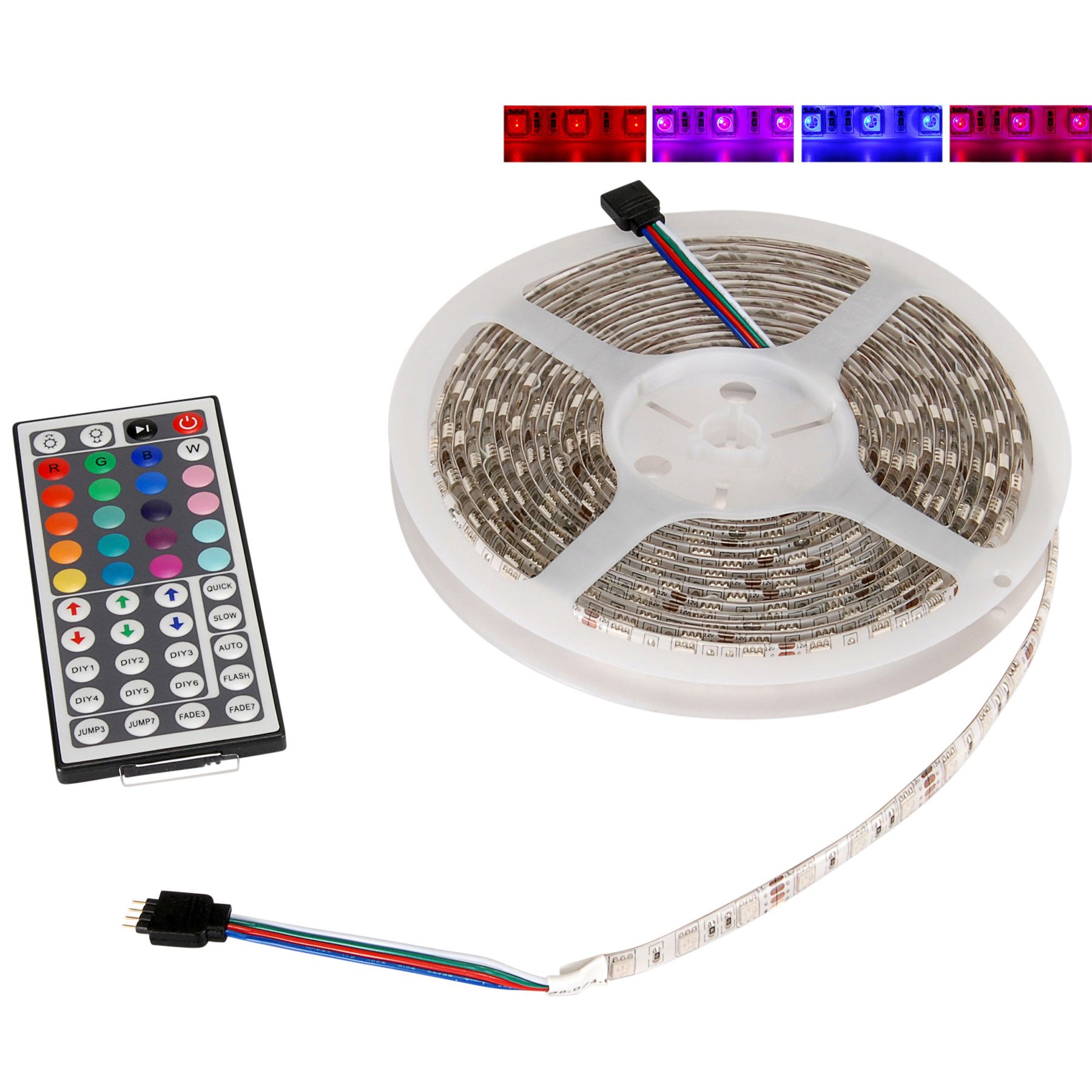 Lavolta SMD5050 RGB Waterproof 300 LED 16 ft. Tape Light Strip with 12 VDC 6A Power Supply & Remote