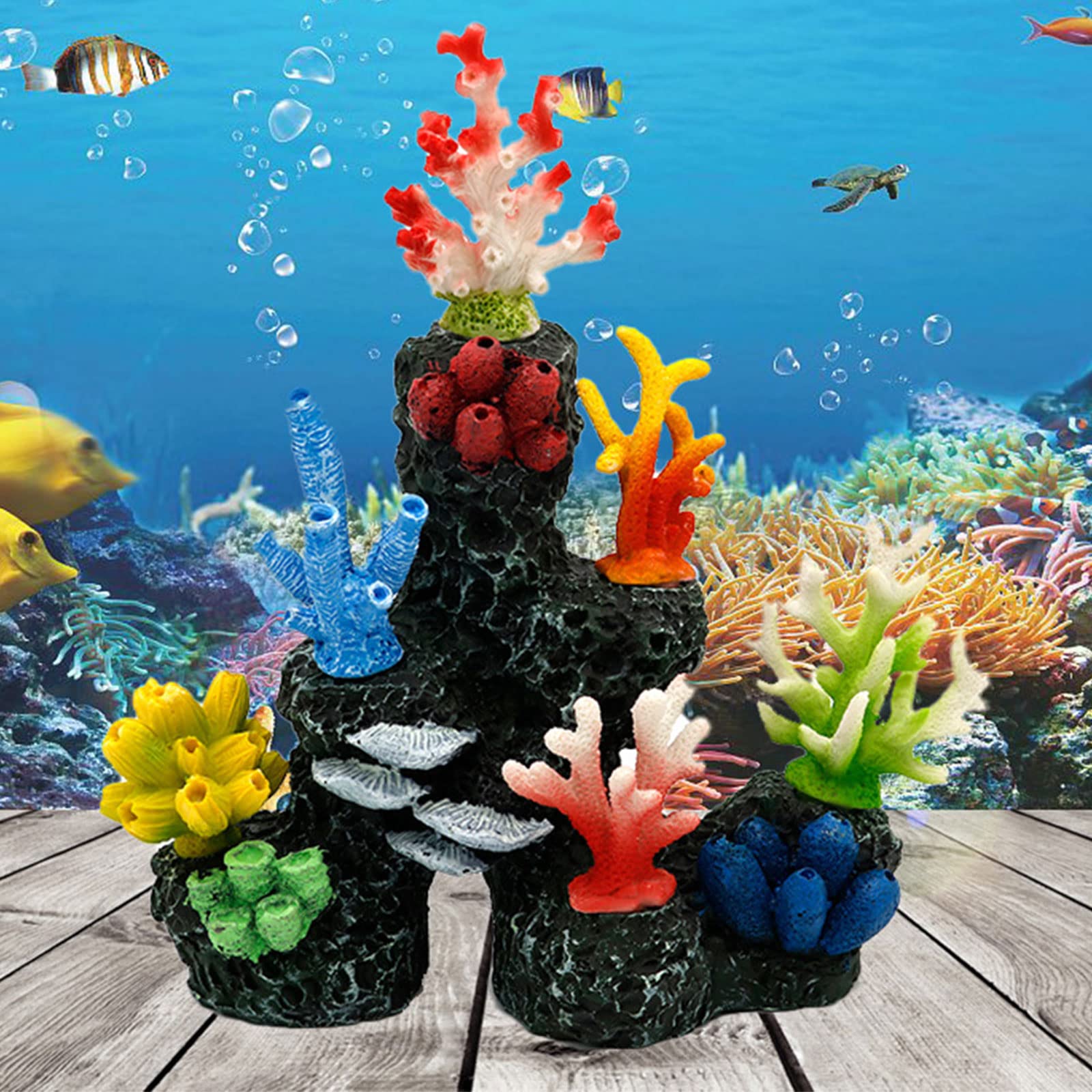 Generisch Polyresin Korallenornamente, Aquarium Dekoration, 21, 1 x 7, 6 x 23, 1 cm, künstliche Korallen Ornamentfische für Aquarium Riff Dekorationen, Aquarium Dekoration