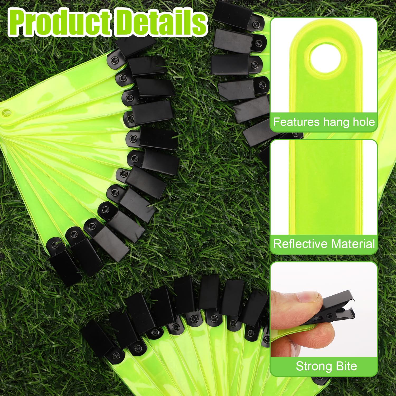 PEUTIER 36uds Marcadores Sendero Reflectantes Doble Cara con Clips, Señal Reflectante para Caza Senderismo