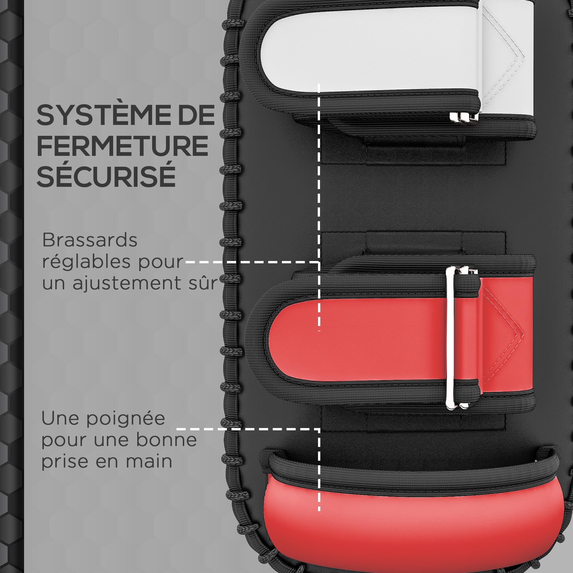 SPORTNOW Bouclier de Frappe Coussin PAO de Boxe Muay Thai Karaté Taekwondo Kickboxing Home Training Protection - Noir