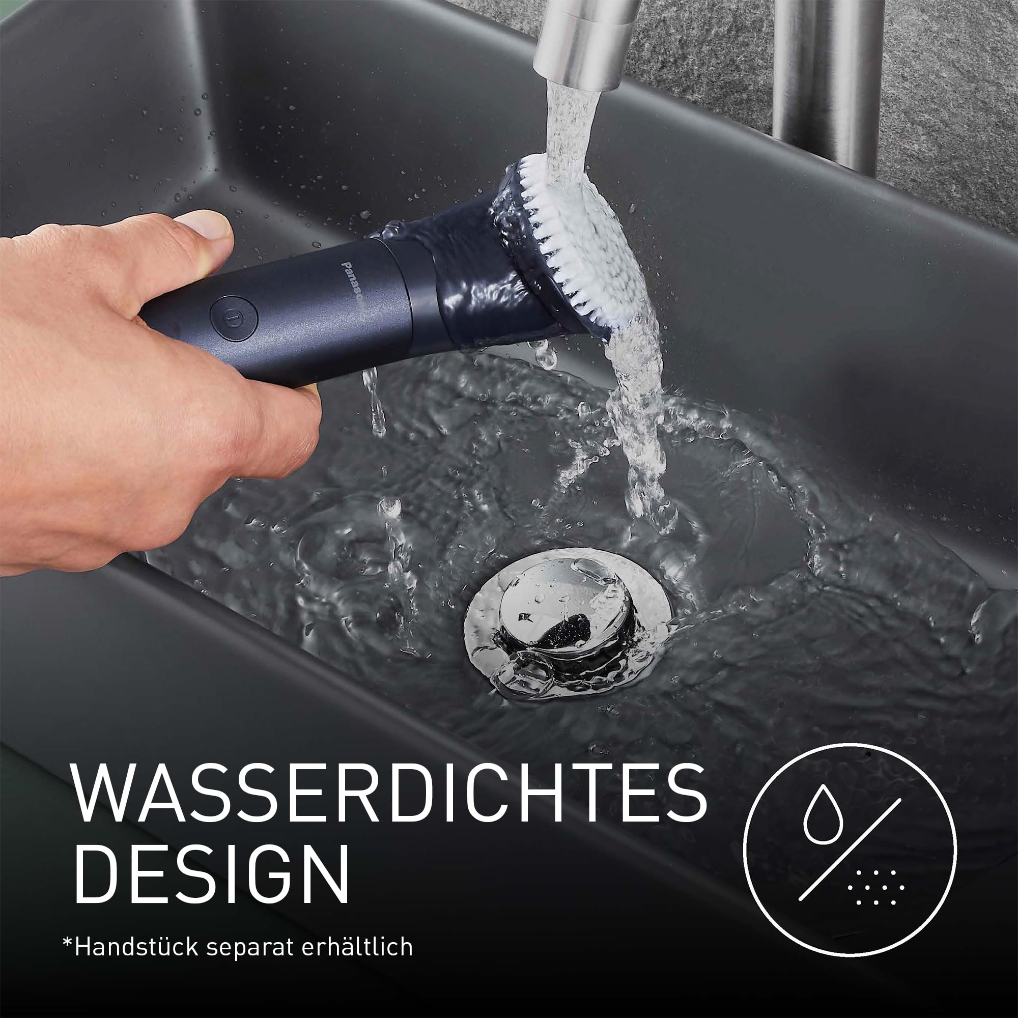 Panasonic ER-CFB1-A503 MULTISHAPE Aufsatz, Gesichtsbürsten-Aufsatzset, Gesichtspeelingbürste, Bartreinigungsbürste, Tiefenreinigungsbürste, Schwarz