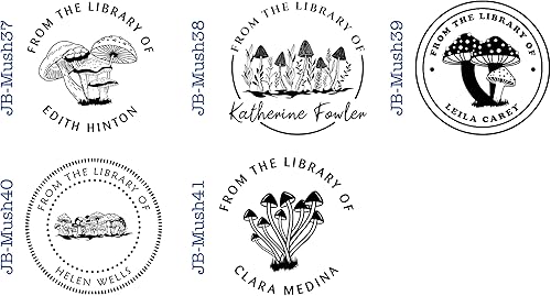 Miniatura 7 de de The Library of Ex Libris | Sello de libro de hongos florales | Este libro pertenece a un sello personalizado de biblioteca | Sello de biblioteca