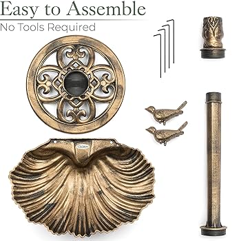 HH Home Hut GARDEN ORNAMENT TRADITIONAL BIRD FEEDER OUTDOOR SLATE BIEGE