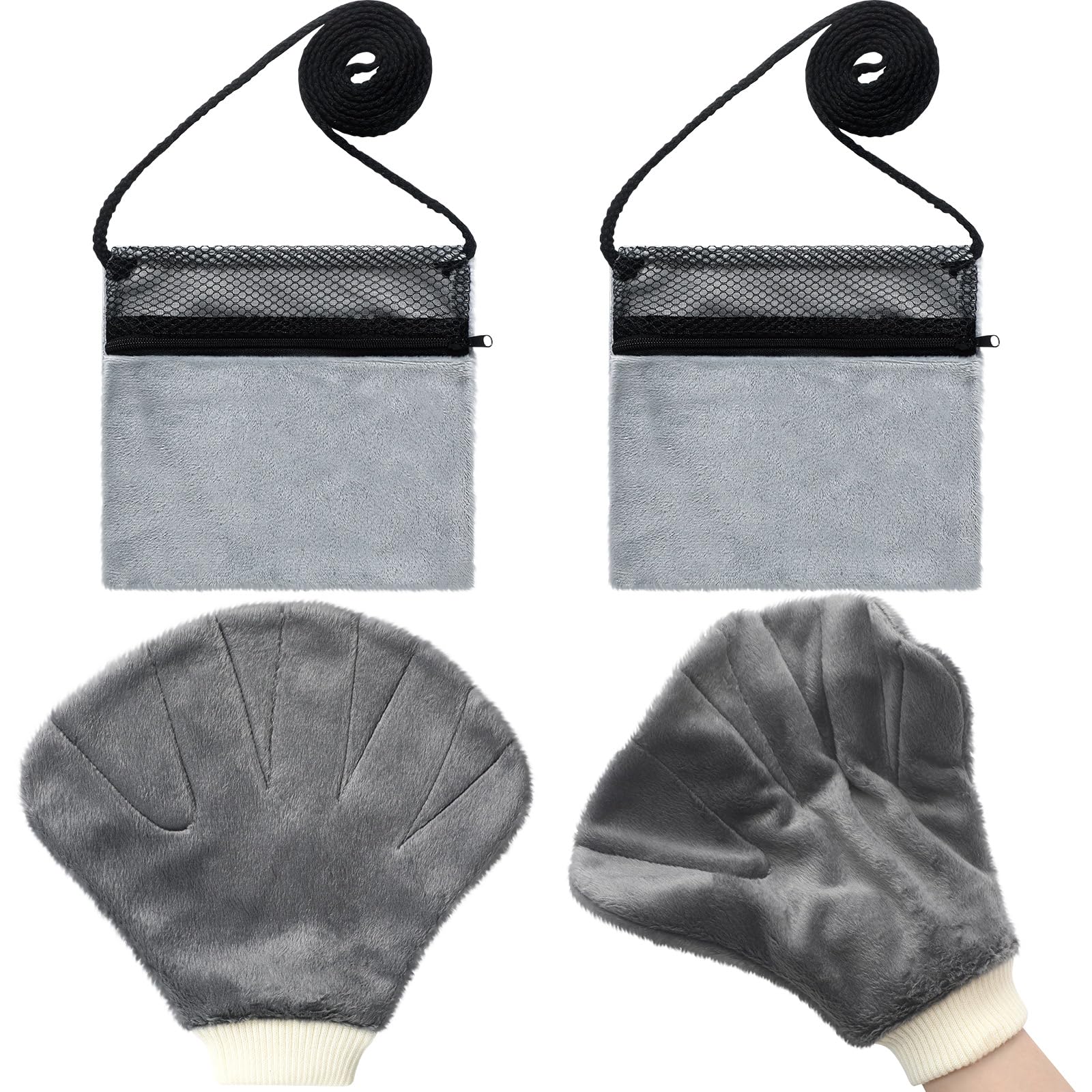 4 Pcs Sugar Glider Bonding Pouch with Mitt Calming Hedgehog Gloves Sugar Glider Cage Accessories Handling Bite Proof Hamster Carry Bag for Small Animal Outgoing Sleeping