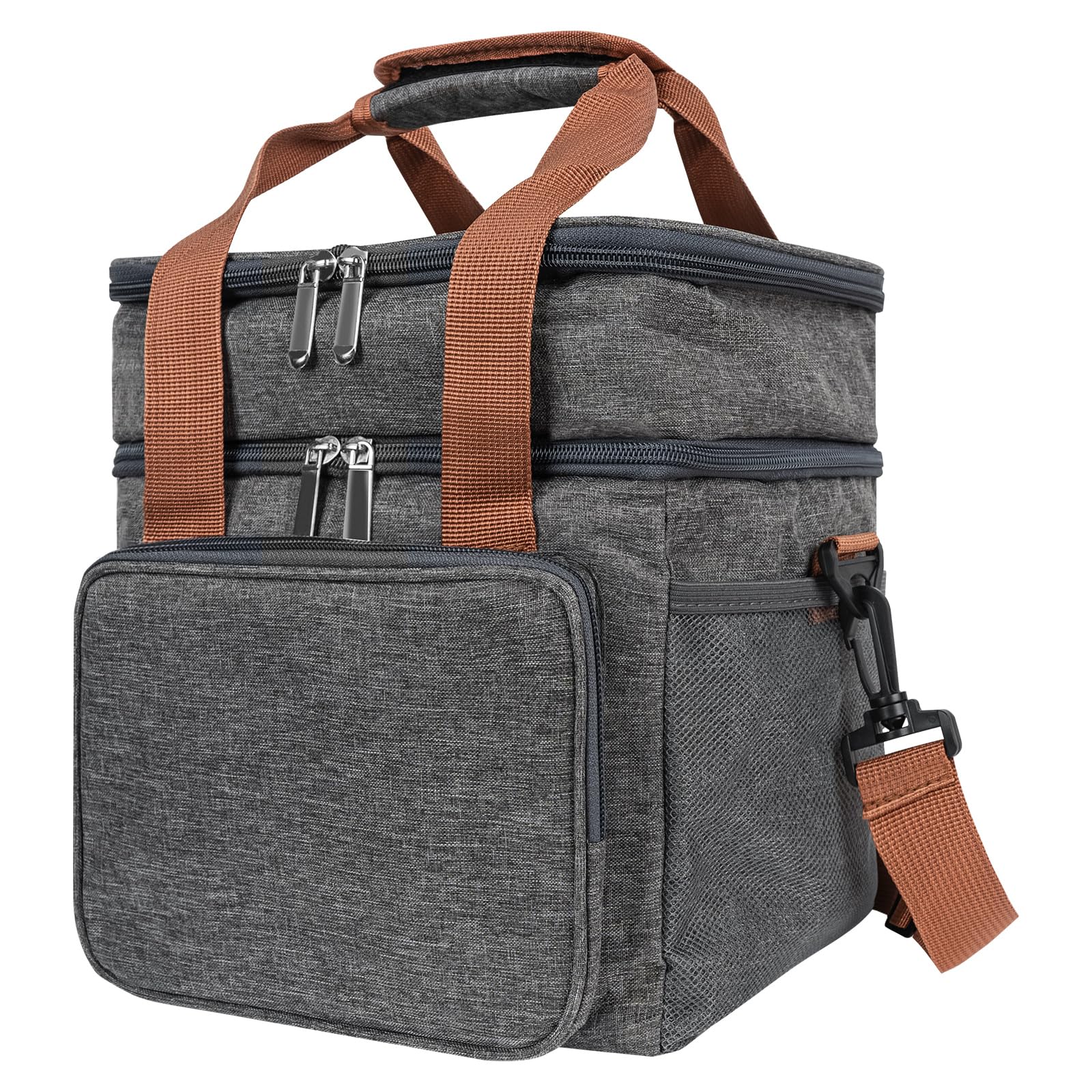 Linkidea Lunch Box Bag, Insulated Lunch Bag with 2 Layers for Food Jar and Lunch Box Storage, Oxford Reusable Lunch Tote Bag Fit, Compatible with Classic 12 oz, Iteryn, Lovina (Grey)