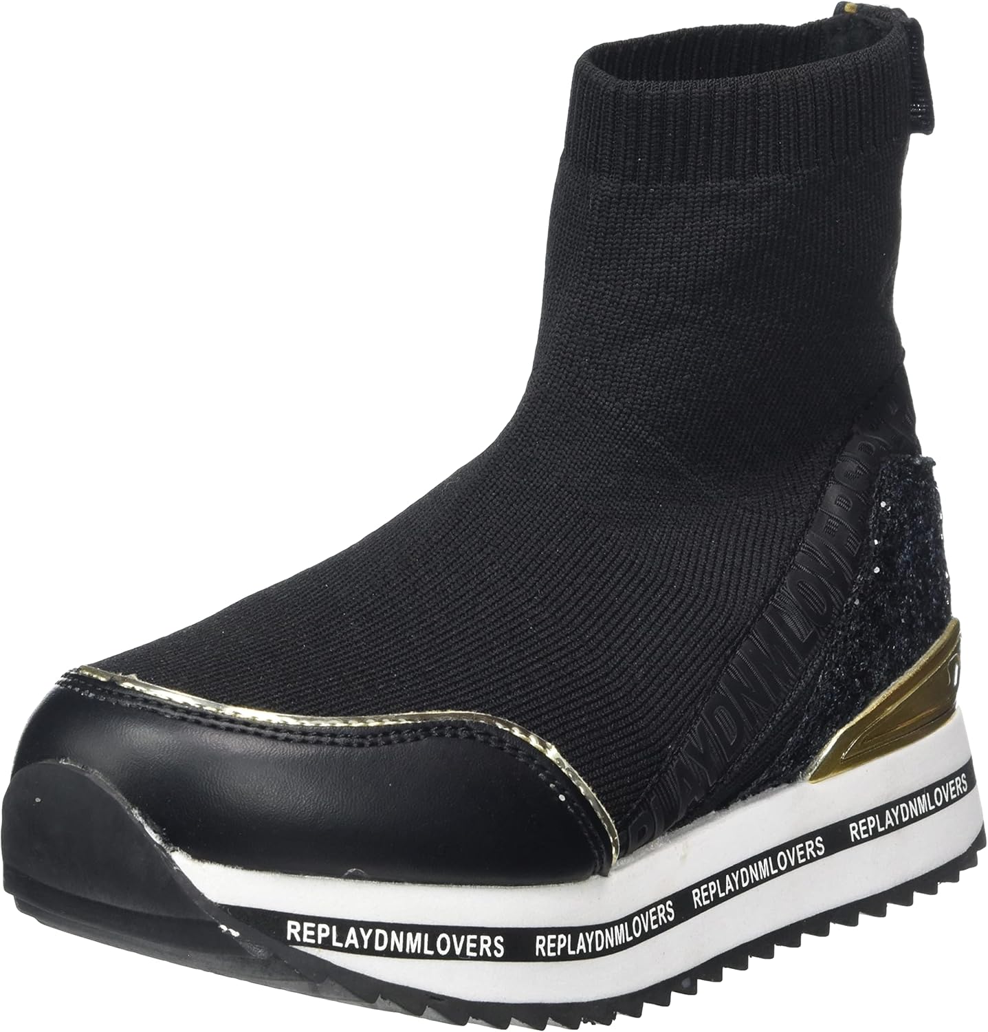 Replay Penny Jr, Basket Fille, Noir Doré 006, 35 EU Mode