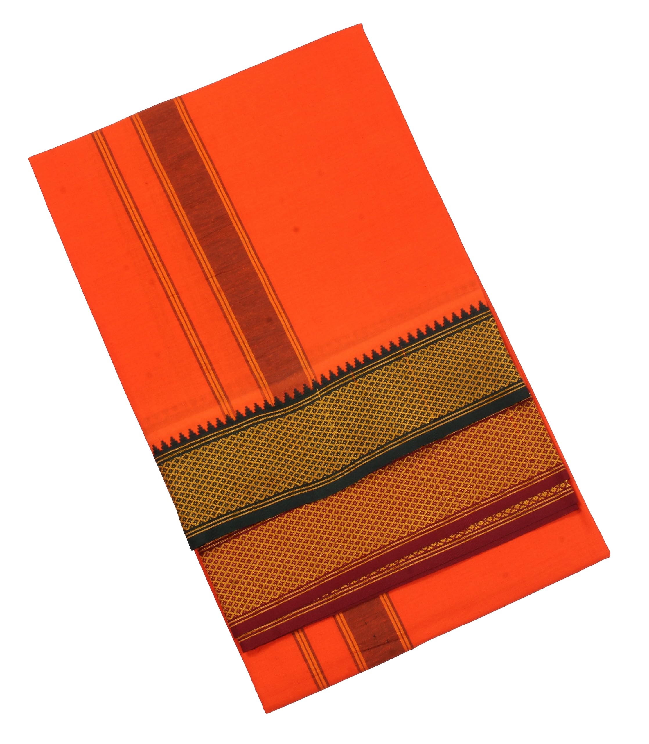 tharunsha elite 100% Cotton Men’s Dhoti/Angavastram/Panjakejam/2 mtr Dhoti Red Set of 1-picture-38