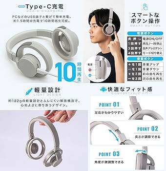 Amazon.co.jp: ヘッドホン ワイヤレスヘッドホン Bluetooth5.4 ENC