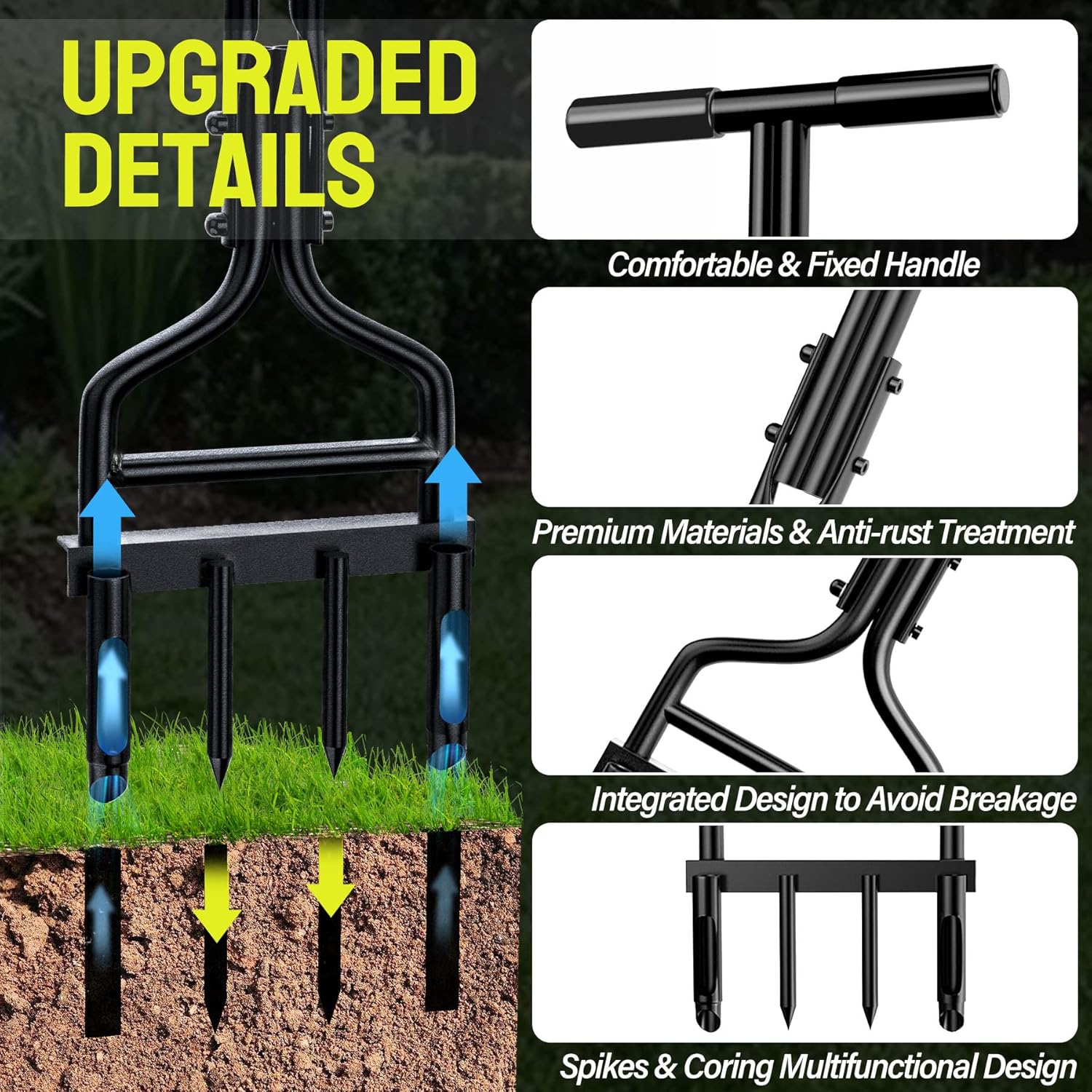 Buy aneeway Lawn Spike Coring Aerator Tool, Multi Spikes Grass Aerators