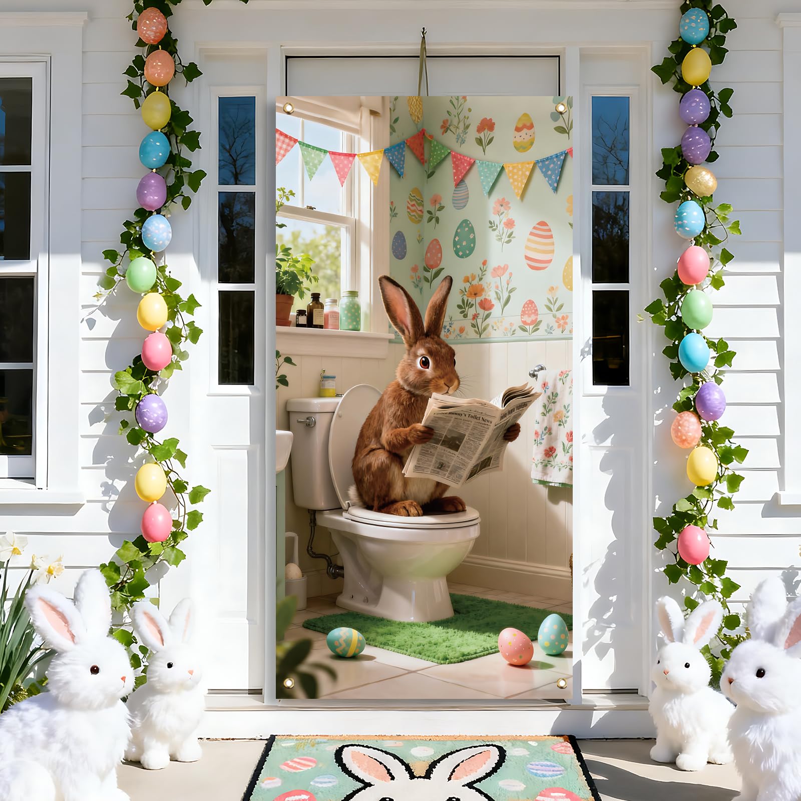arricraft 1 Pc Easter Theme Polyester Door Cover