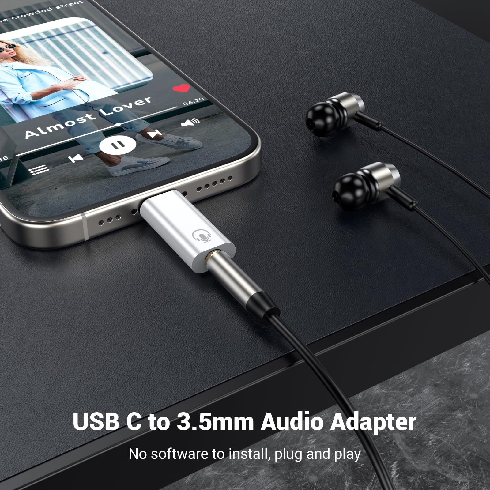 Fidioto Confezione da 4 adattatori da tipo C a jack per cuffie da 3,5 mm, adattatore bianco da jack per cuffie a USB C, compatibile con iPhone 16 Plus/16 Pro Max/Samsung Galaxy/Ultra/iPad Pro/MacBook