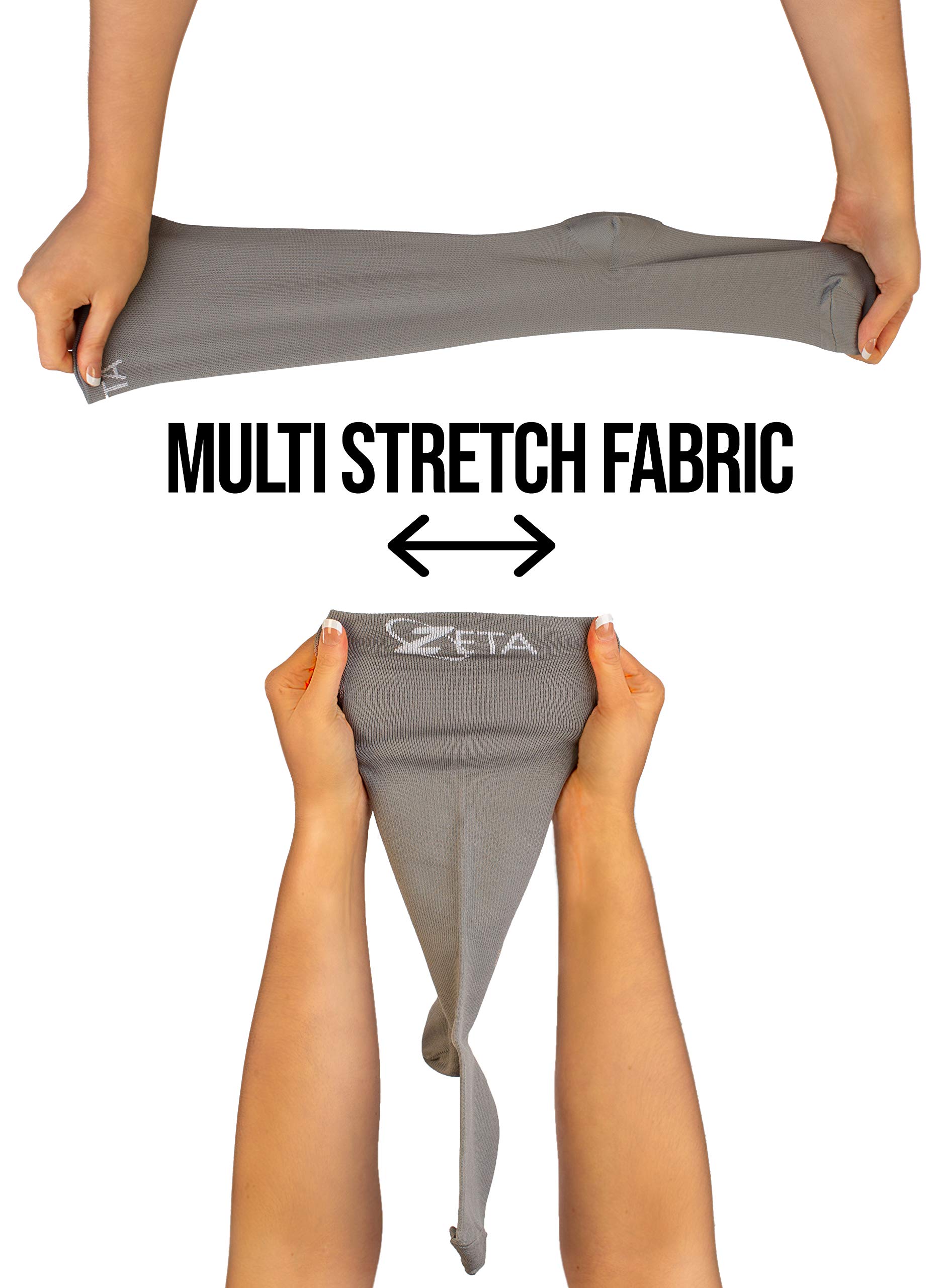 Zeta Wear Chaussettes de Compression Mollets Larges Grande Taille Femme Homme, Gros Mollets jusqu'à 66 cm 15-19 mmHg, Bas de Contention Genou Hautes, XXL-6XL