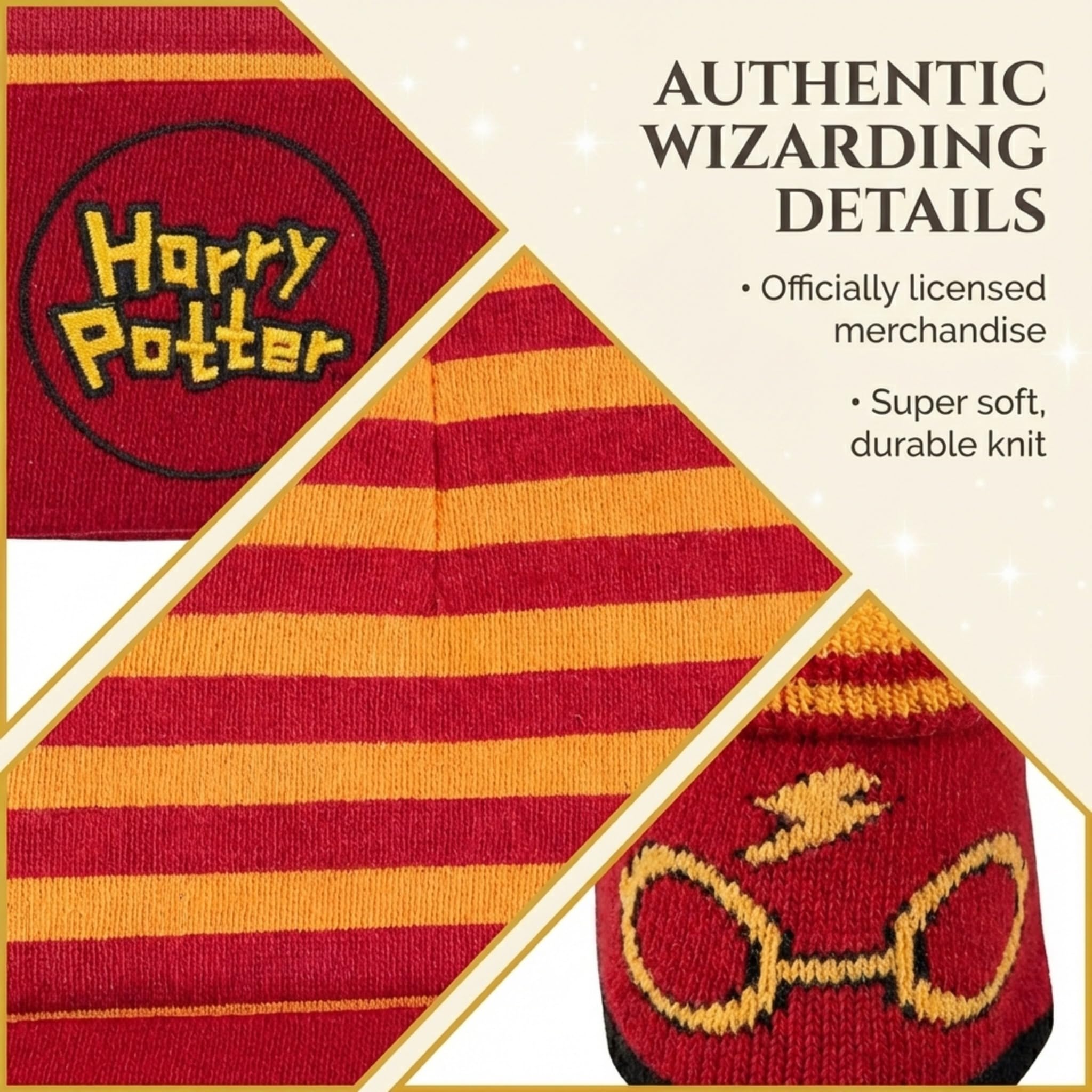 Harry Potter Baby Boys Cap and Bootie Set - Baby Gift Set with Hat and Socks for 0-12 Months (Yellow/Red, 0-12Months)