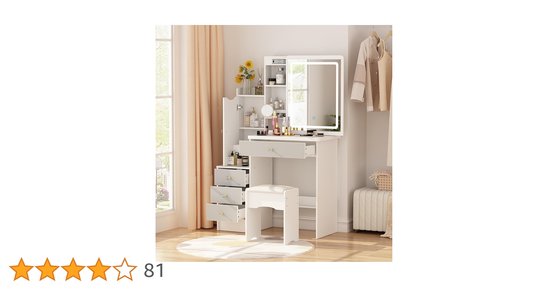 ドレッサーセット Amazon｜Timechee ドレッサー セット コンパクト ミラー 幅80