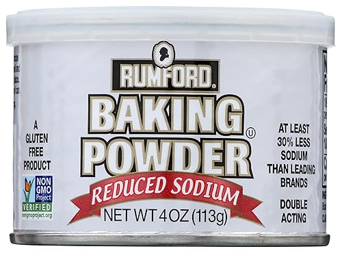 Rumford Polvo de hornear reducido en sodio, 4 onzas