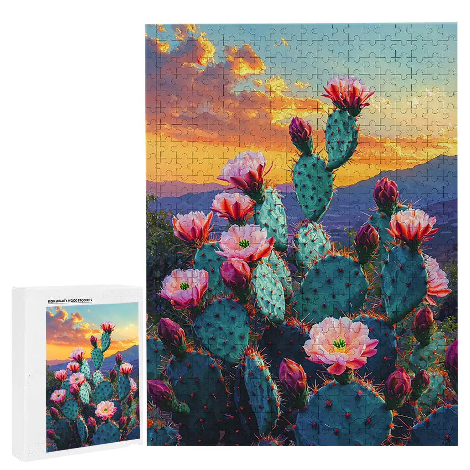 1500 Pezzi di Puzzle, Cactus1500 Pezzi di Puzzle per Adulti, Regalo di Anniversario, Regalo di Natale, Decorazione Della Casa, Prevenzione Della Degenerazione Cerebrale Negli Anziani v-859