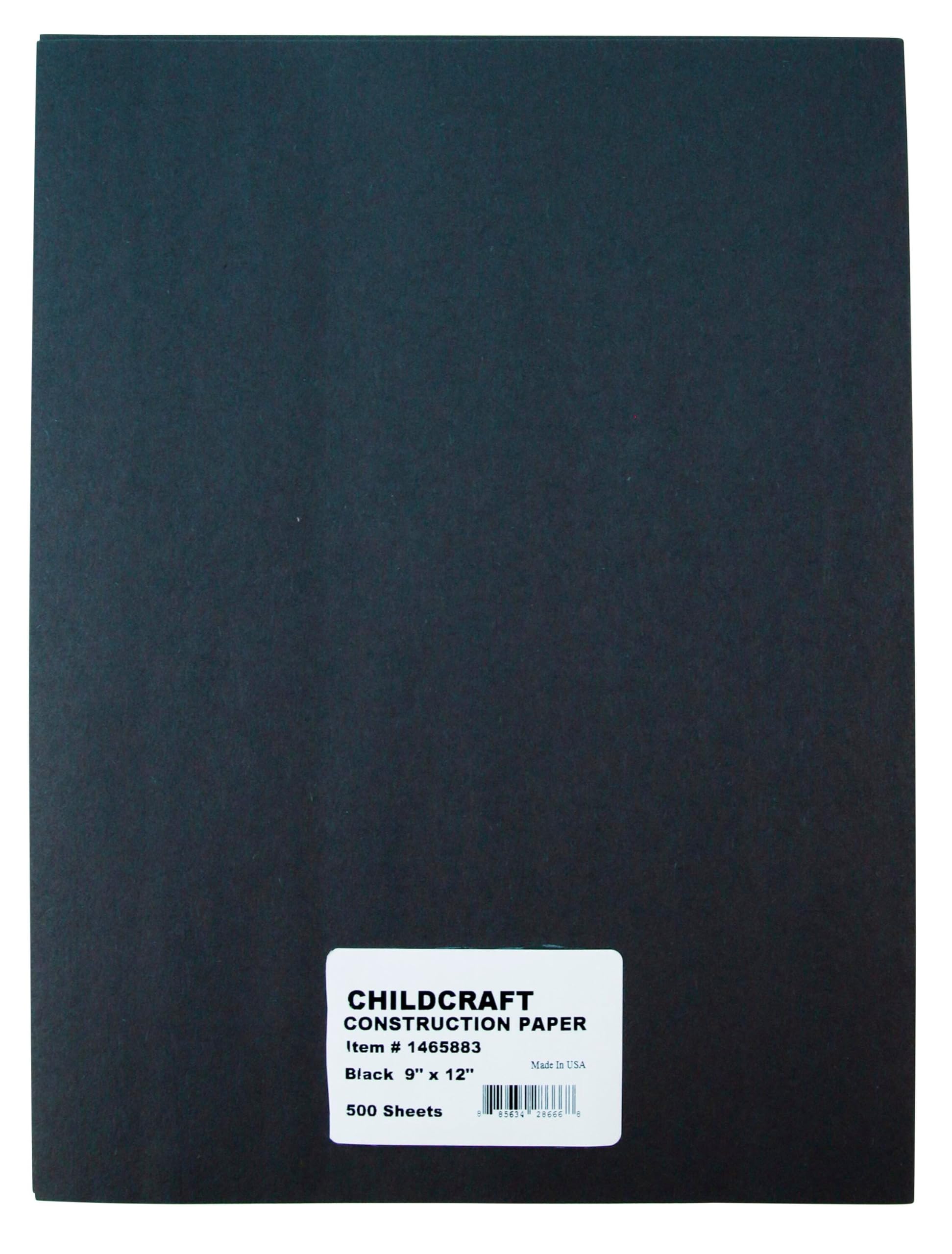 Childcraft Construction Paper, 9 x 12 Inches, Black, 500 Sheets