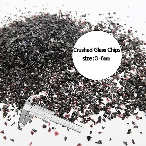 Miniatura 9 de Chips de vidrio triturado irregulares marrones de 0.15 a 0.236 pulgadas, mini hoja de cristal roto para relleno de jarrón, molde de resina para