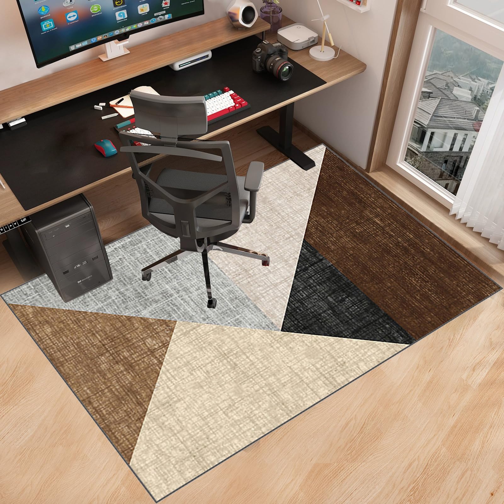 Bodenschutzmatte Gaming - Schreibtischstuhl Unterlage - Gaming Bürostuhl Stuhlmatten - Bürostuhl Unterlage - Schutzmatte für Laminat - Computerstuhl Teppiche - Gamer Teppich 130 x 170 cm
