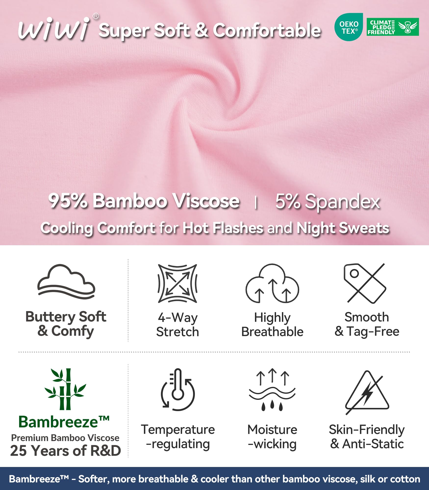 WiWi Womens Pajamas Set Soft Bamboo Pjs Nightwear Short Sleeve Top with Shorts Pajama Sets Plus Size Sleepwear S-4X