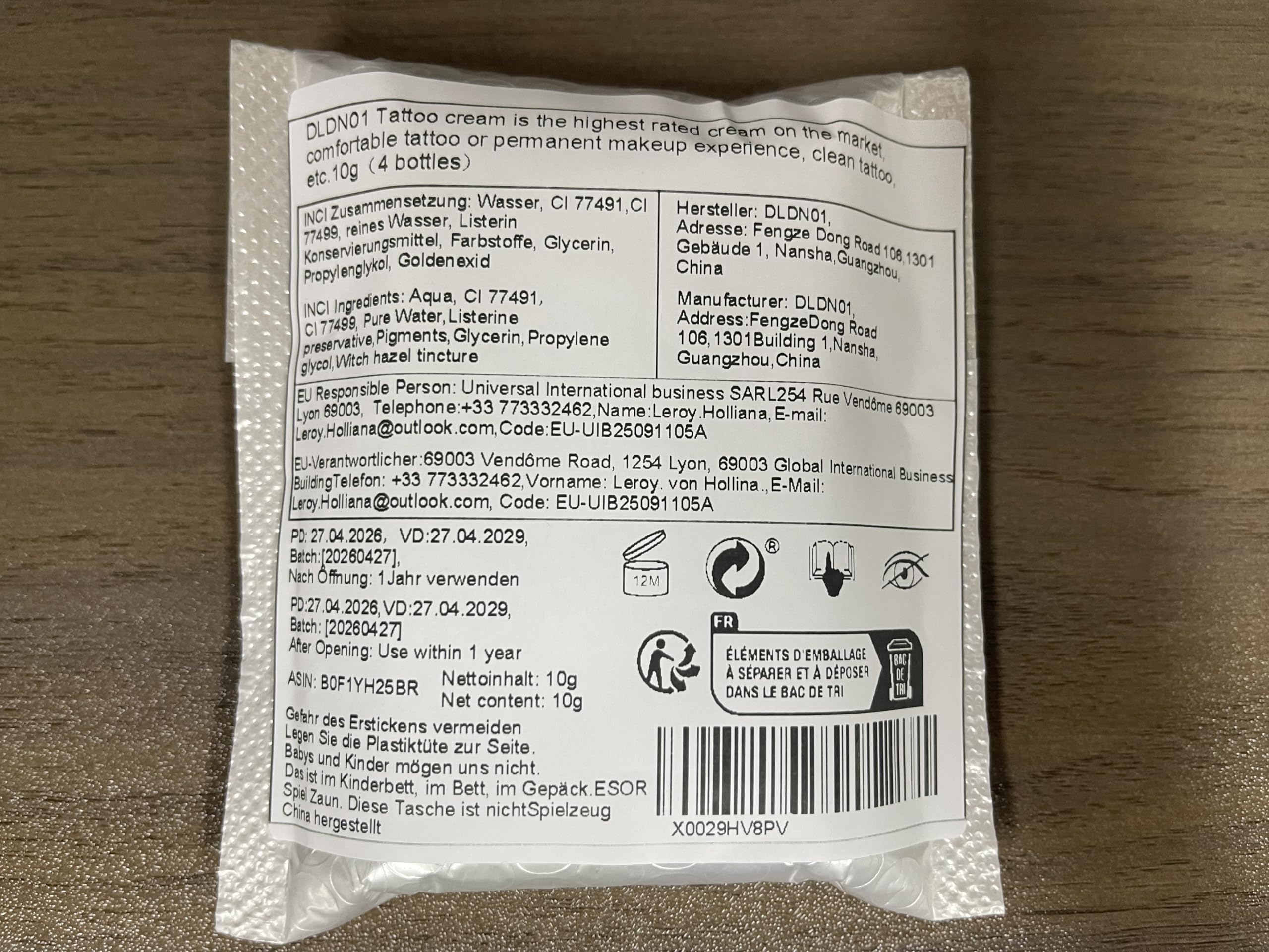 La crème de tatouage est la crème la plus élevée sur le marché, un tatouage confortable ou une expérience de maquillage permanente, un tatouage propre, etc. 10 g (4 bouteilles)