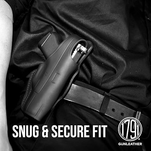 Miniatura 4 de 1791 GUNLEATHER Funda de piel para pistola de 3 vías OWB para diestros y pulgar  Compatible con Glock 17 19 22 23 32, Ruger SR9 SR22, Sig P225 P299,