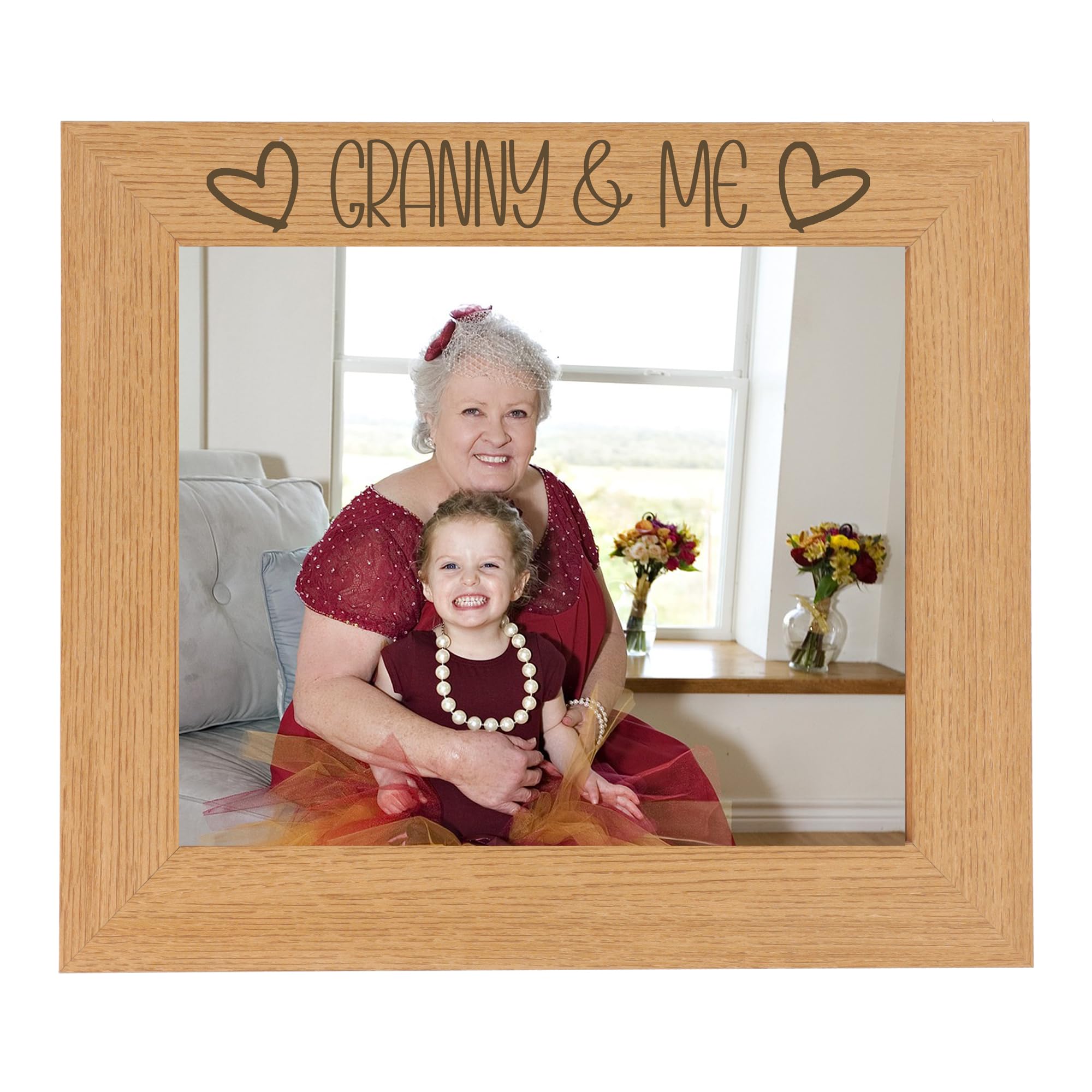 Granny and Me Photo Frame - Best Grandmother Photo Frame, Grandmother and Granddaughter, Grand Mother and Grandson Photoframes - I Love My Granny Gifts (Oak 8 x 10 Landscape)