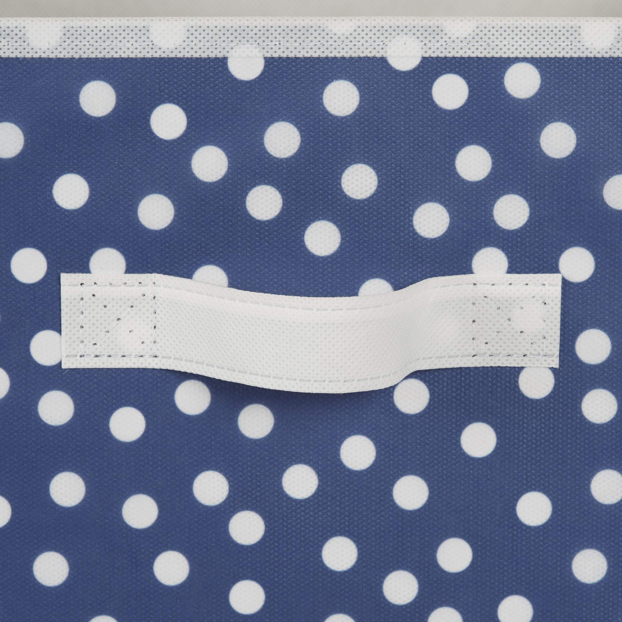 DII Non Woven Storage Collection Polka Dot Collapsible Bin, French Blue & White, Large Set, 11x11x11" Cube, 4 Piece - Image 2