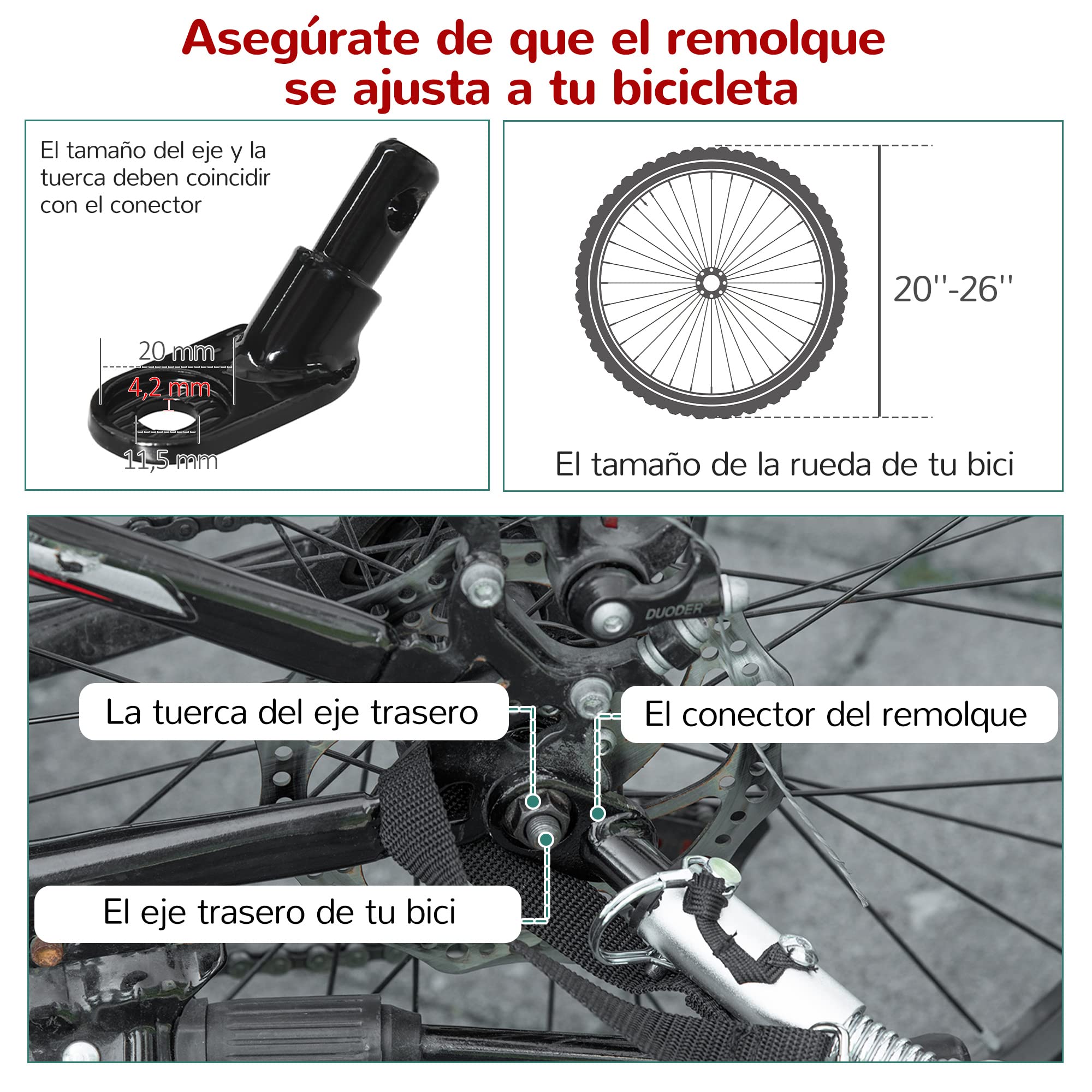 HOMCOM Remolque Infantil 3en1 para Bicicleta Carro de 2 Plazas para Niños de +6 Meses Plegable Ruedas Giratorias y Manillar Ajustable 150x85x107 cm