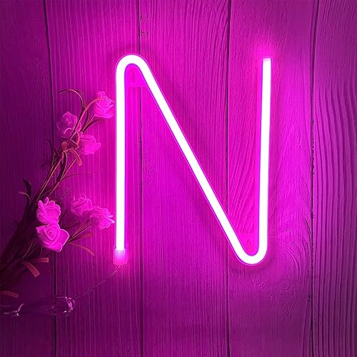 Letreros de neón de ENUOLI Letras de neón de luz con luces de color rosa para decoración de pared de Navidad decoración de bares luces para boda
