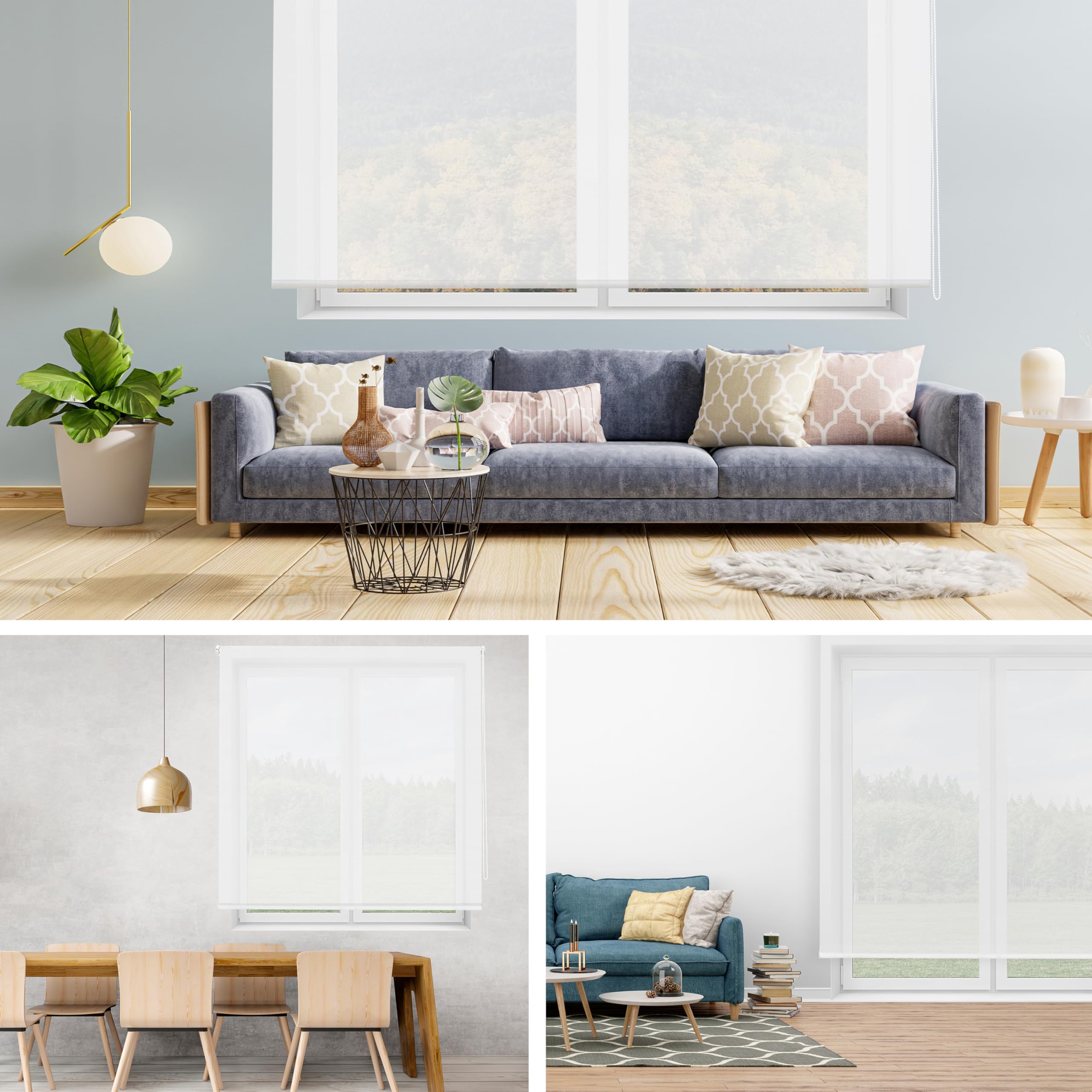 Blindecor | Estor Modelo Egeo | Estor Enrollable Screen 5% | 404 BLANCO-80X180 | Medidas Tejido 76 X 175