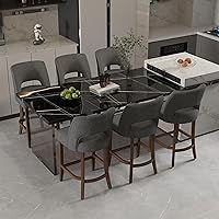 Vista 18 de VKNOW Juego de 2 Taburetes de Bar, Taburetes de Bar Tapizados de Altura de Mostrador, Taburetes Modernos de Mostrador con Patas de Madera para Isla