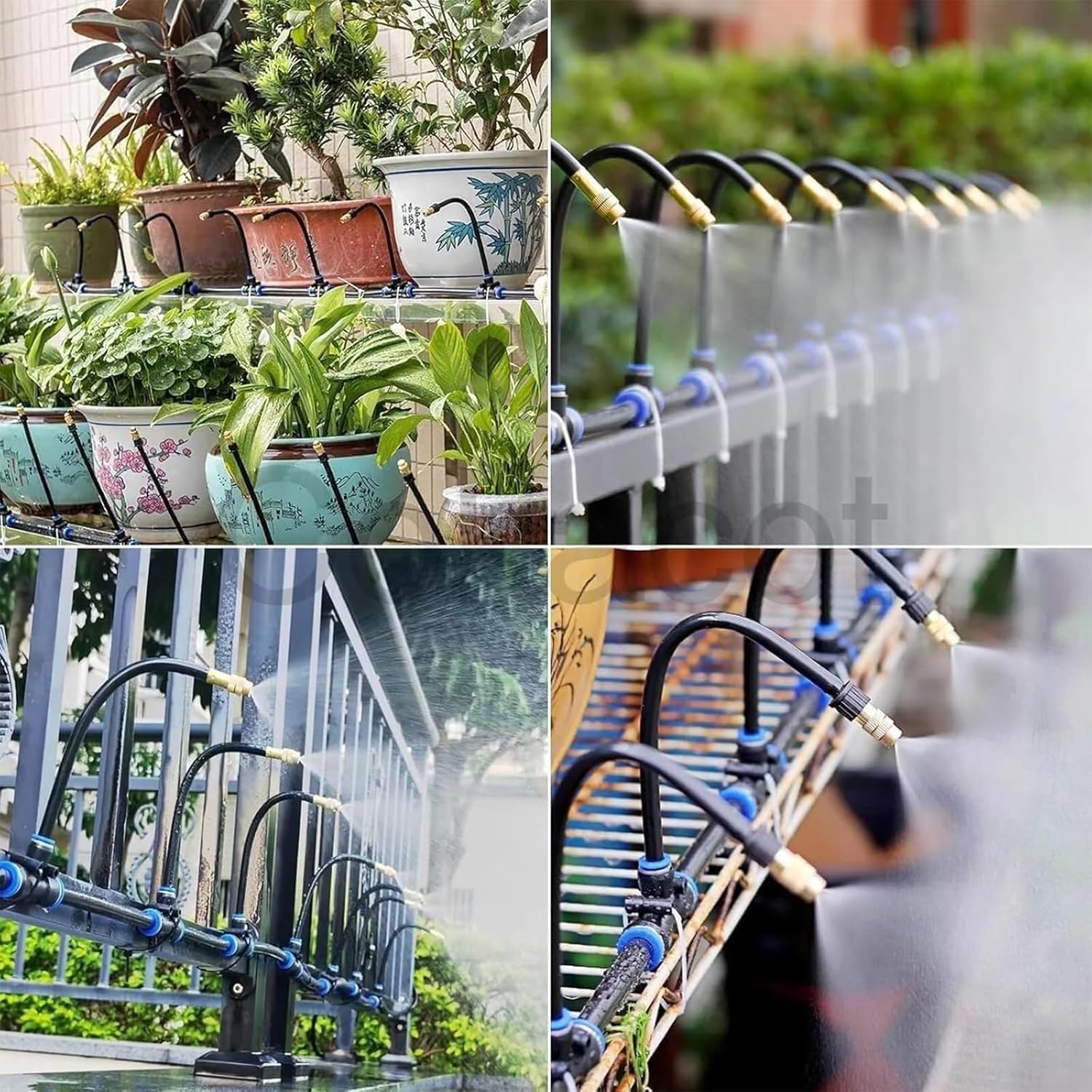 Nawadnianie Ogrodu, System Nawadniania Ogrodu - Automatyczny Zestaw Do Podlewania Roślin, 360-stopniowy System Nawadniania Zraszaczem Do Ogrodu, Trawnika I Patio(65.6Ft Set (65.6Ft hose+20 Nozzles))