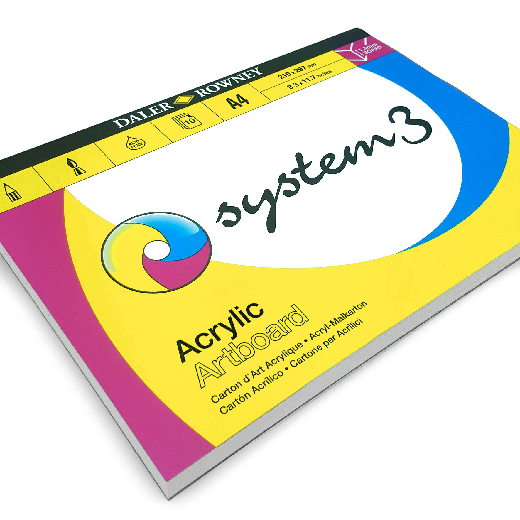 Buy Daler Rowney System 3 Acrylic Painting Art Board Canvas A4 Acid