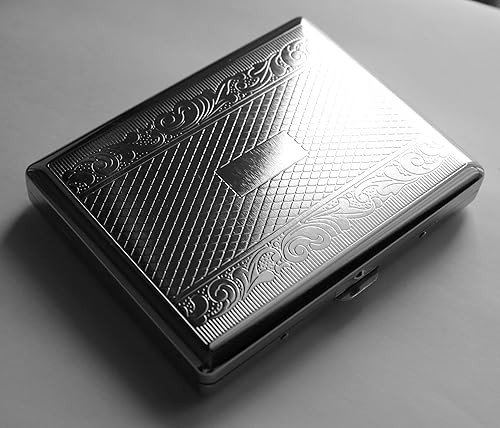 Miniatura 6 de Estuche de cigarrillos retro estilo victoriano de metal para tamaño regular, King y 100, tarjetero de bolsillo con protección RFID (Lin-L100)