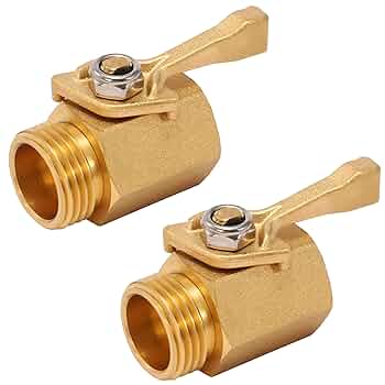3 Pack 3/4" Brass Garden Hose Shut Off Valve,1-Way Restricted-Flow Water Shut-Off, Fits 3/4 Inch Hose Connector