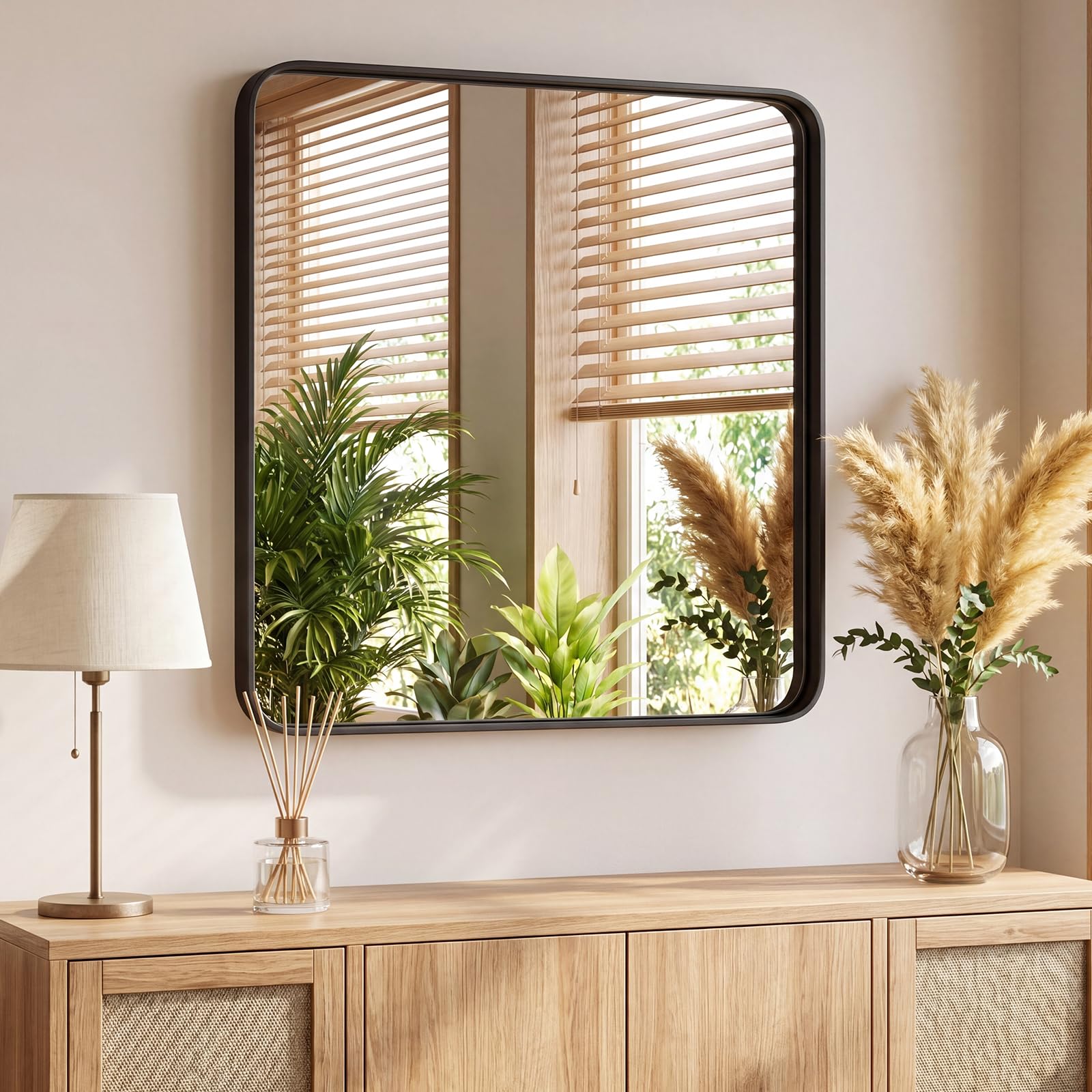 Sweetcrispy Bathroom Mirror 36x36 Inch, Vanity Mirror for Wall
