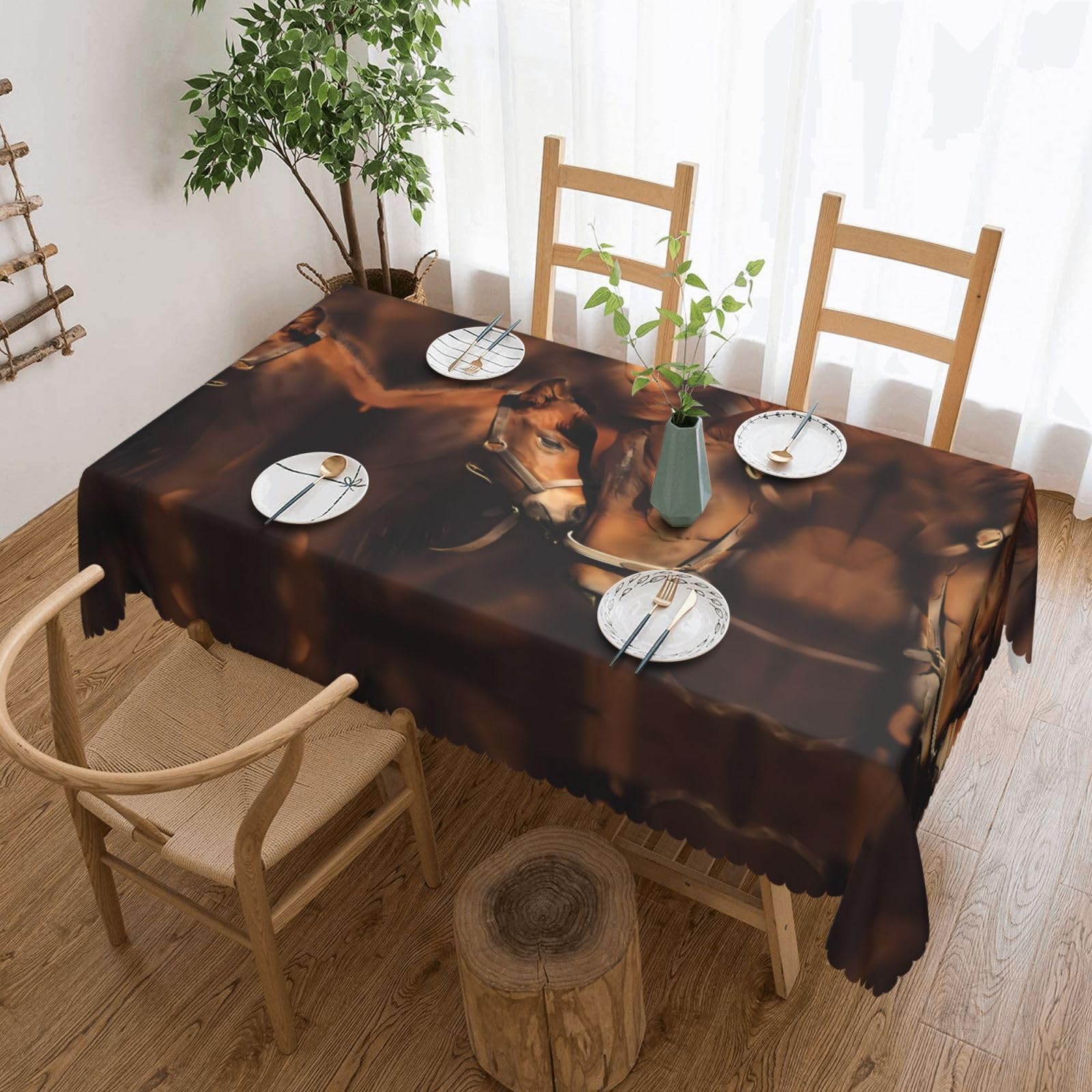MROWYC Horse Printed tablecloths are suitable for hotels, picnics, and parties, and can effectively protect the tabletop