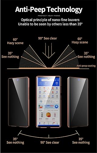 Miniatura 7 de Parachoques de metal de absorción magnética antiespía para Samsung Galaxy S23S23 Ultra delantero y trasero de vidrio templado 360 pantalla completa