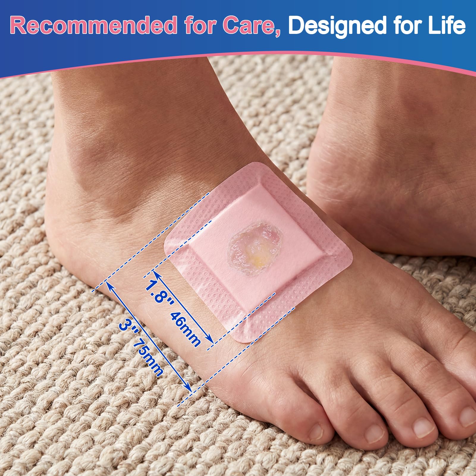 Silicone Foam Dressing with Border, FSA or HSA-Soft Pink Color(3"×3") — Amazon image 4
