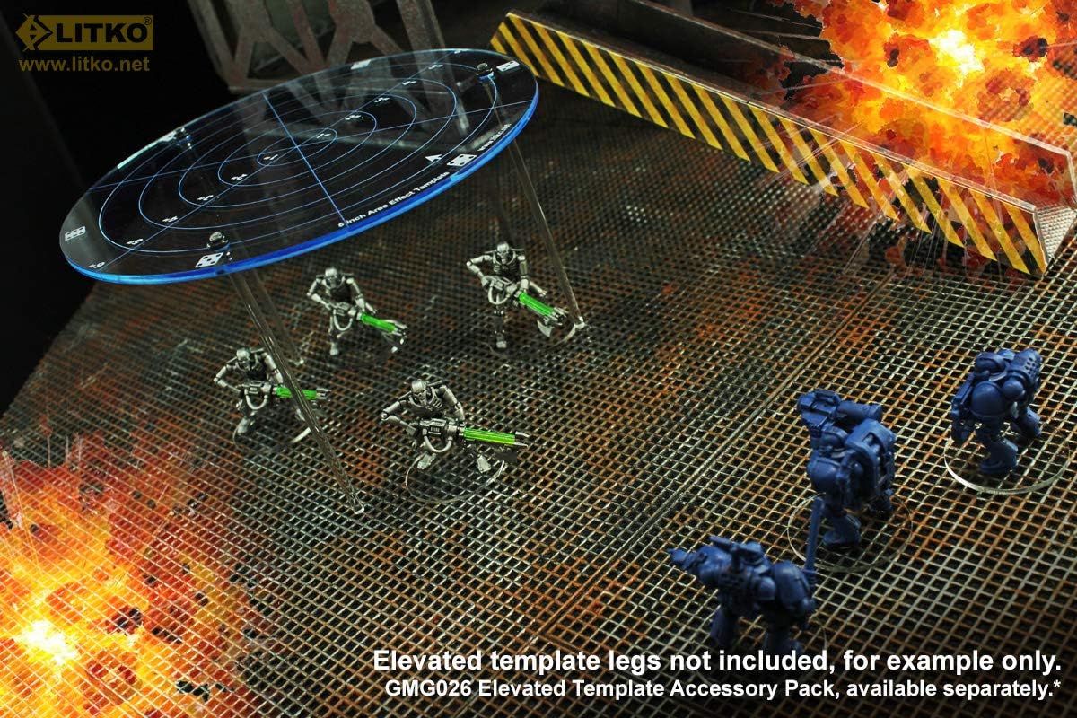 LITKO 6-inch Diameter Area Template | Compatible with Warhammer 40K | Dungeons and Dragons | Bolt Action | Pathfinder | Savage Worlds | RPG | Transparent Light Blue