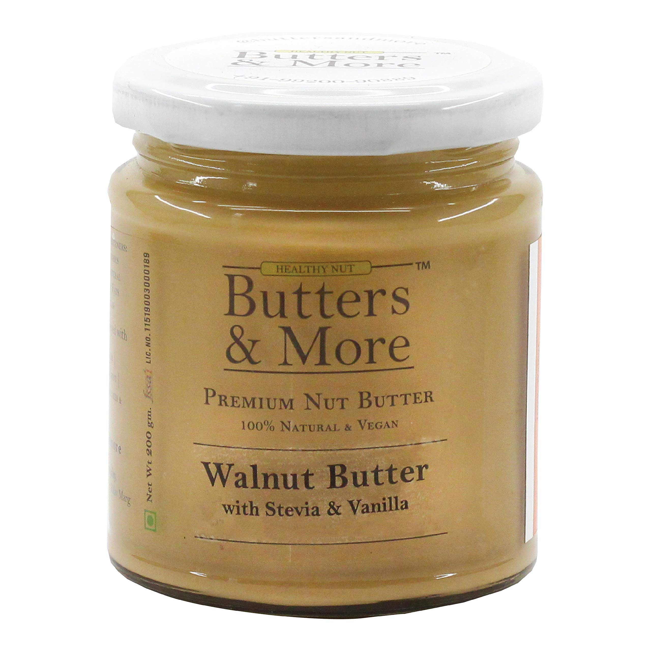 Butters & More Vegan Walnut Butter With Natural Vanilla Extract & Natural Stevia Extract (200 grams). Keto & Diabetic Friendly Nut Butter. (B0868QX81Z) Amazon Price History, Amazon Price Tracker