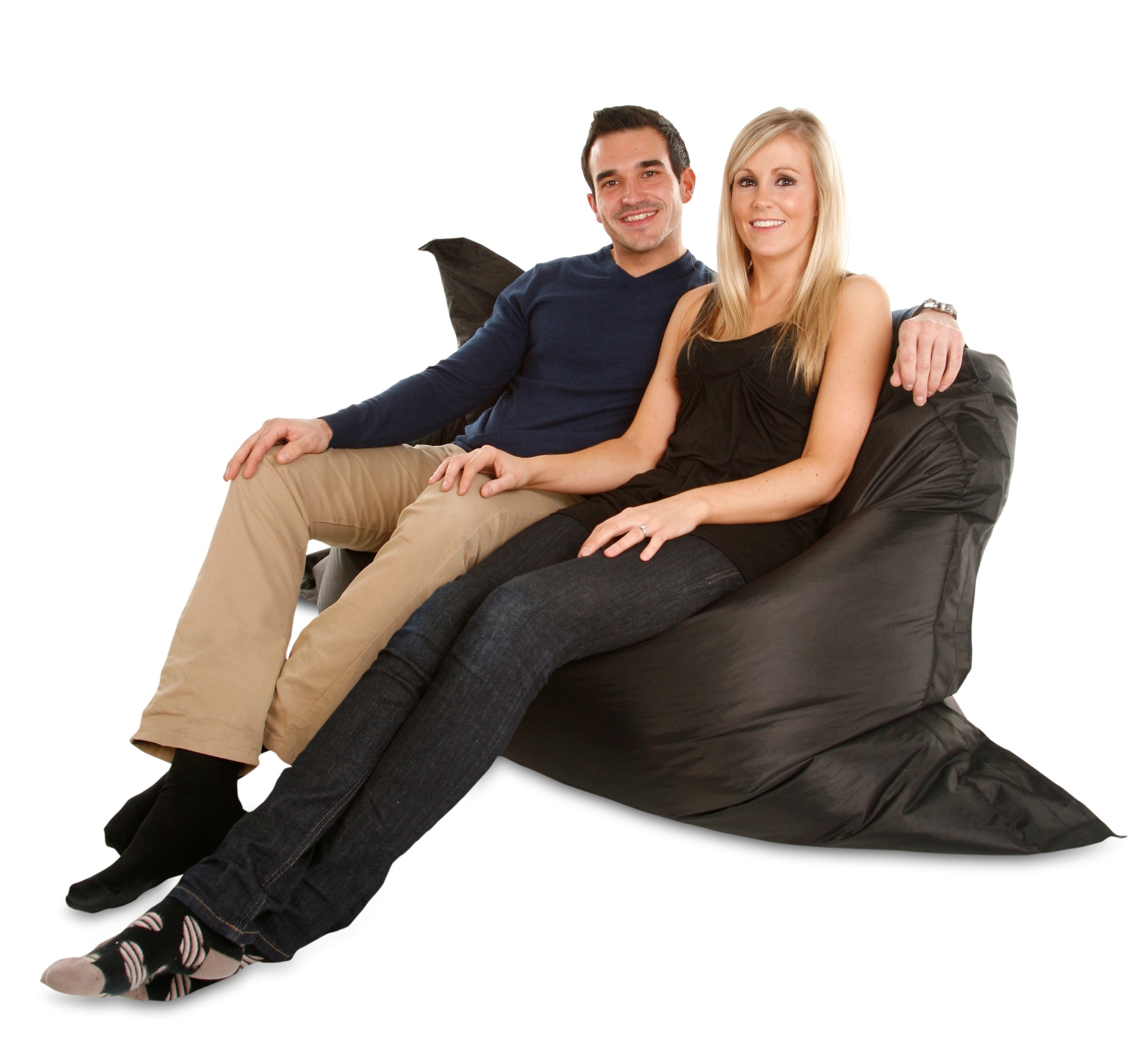 Extra Large Giant Bean Bag COVER ONLY in Black. XXXL 180x140cm. Indoor & Outdoor Large Waterproof Beanbag